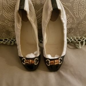 Gucci flats loafers cap toe bamboo 40